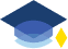 Modern digital interface with network and technology icons on a dark blue background